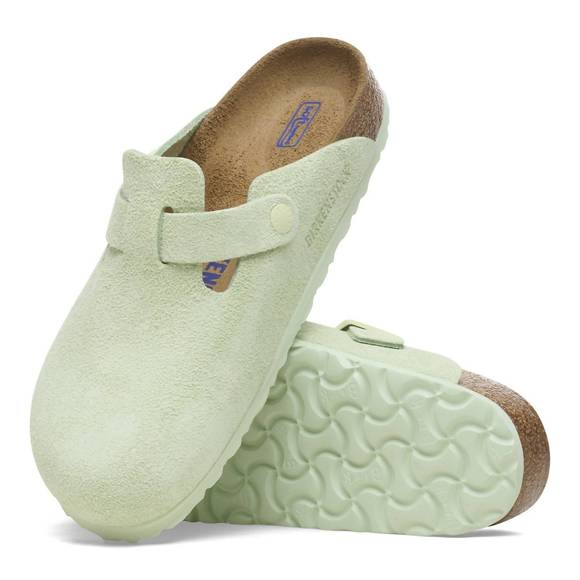 NEW BIRKENSTOCK men's boston soft footbed suede leather closed sandals in faded